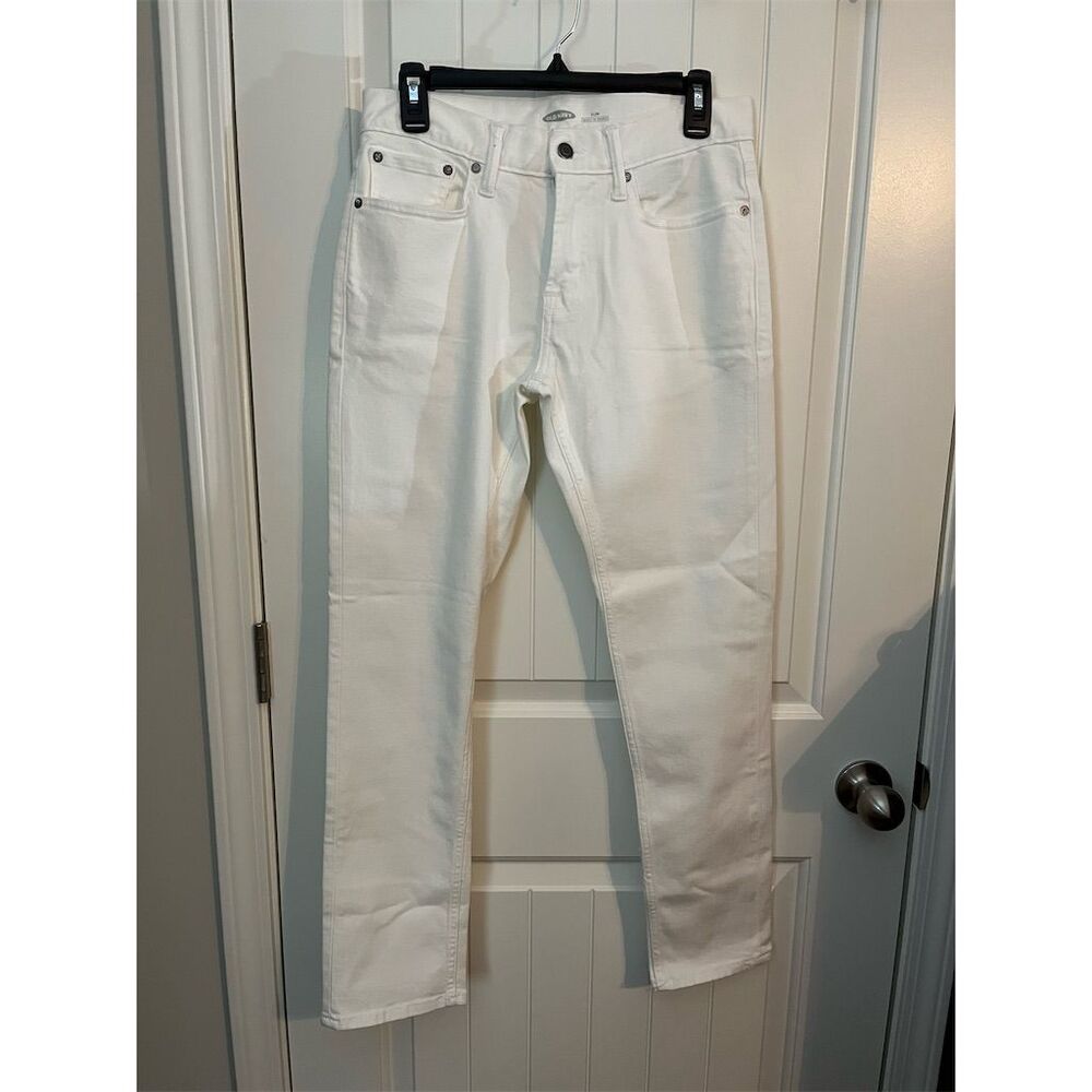 Old Navy Men's Slim Built-In Tough White Jeans Size 28x30